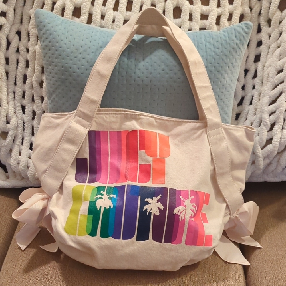 NWT Juicy Couture Multicolor Canvas Tote